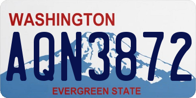 WA license plate AQN3872