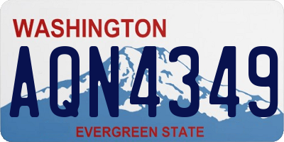 WA license plate AQN4349