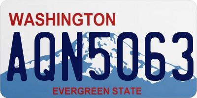WA license plate AQN5063