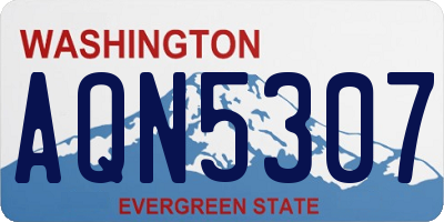 WA license plate AQN5307