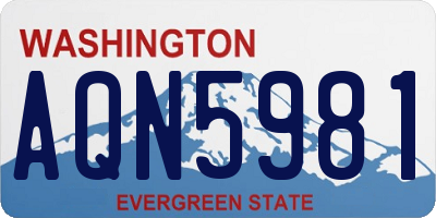 WA license plate AQN5981