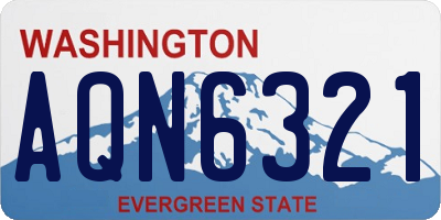 WA license plate AQN6321