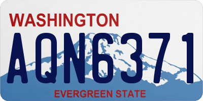 WA license plate AQN6371