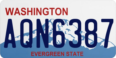 WA license plate AQN6387