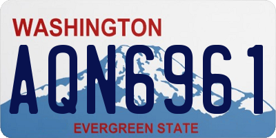 WA license plate AQN6961