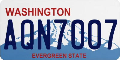WA license plate AQN7007