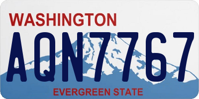WA license plate AQN7767