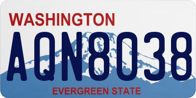 WA license plate AQN8038