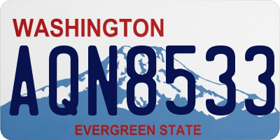 WA license plate AQN8533