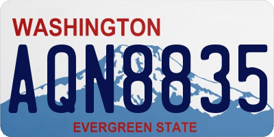 WA license plate AQN8835