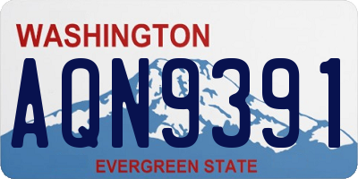WA license plate AQN9391
