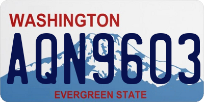 WA license plate AQN9603