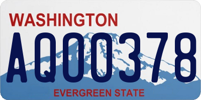 WA license plate AQO0378