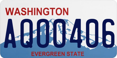 WA license plate AQO0406