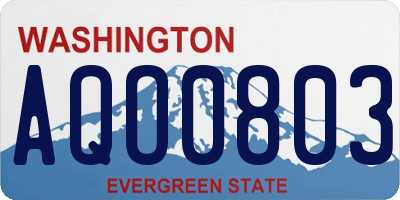 WA license plate AQO0803