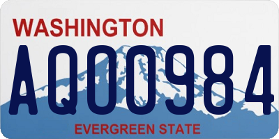 WA license plate AQO0984