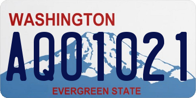 WA license plate AQO1021