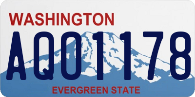 WA license plate AQO1178