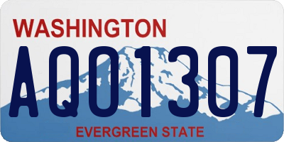 WA license plate AQO1307
