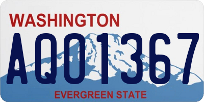 WA license plate AQO1367