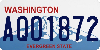 WA license plate AQO1872