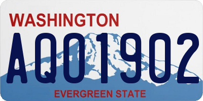 WA license plate AQO1902