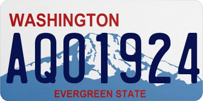 WA license plate AQO1924