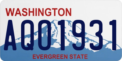 WA license plate AQO1931