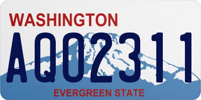 WA license plate AQO2311