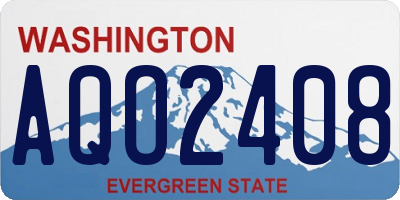 WA license plate AQO2408