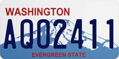 WA license plate AQO2411