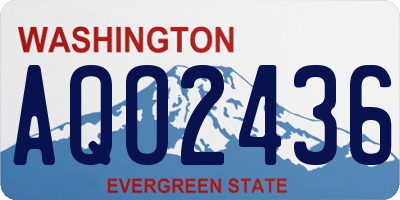 WA license plate AQO2436