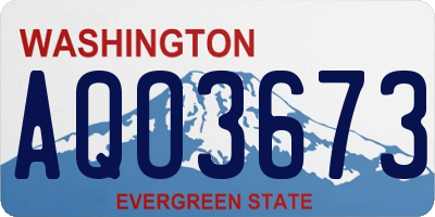 WA license plate AQO3673