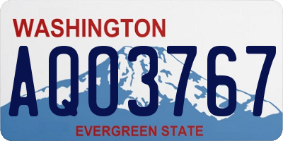 WA license plate AQO3767