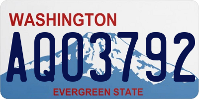 WA license plate AQO3792