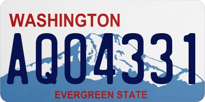 WA license plate AQO4331
