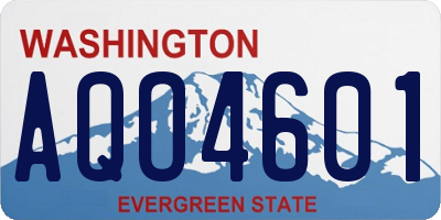 WA license plate AQO4601