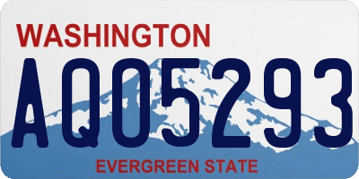 WA license plate AQO5293