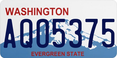 WA license plate AQO5375