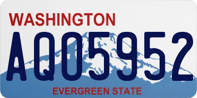 WA license plate AQO5952