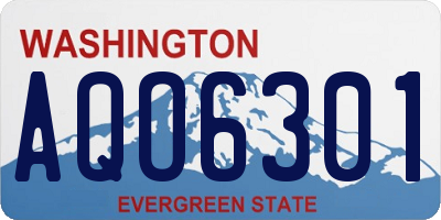 WA license plate AQO6301
