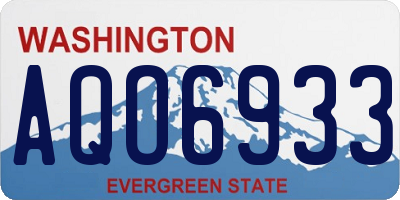 WA license plate AQO6933