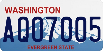 WA license plate AQO7005
