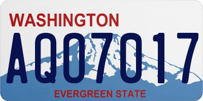 WA license plate AQO7017