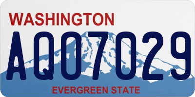 WA license plate AQO7029