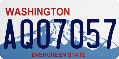 WA license plate AQO7057