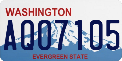 WA license plate AQO7105