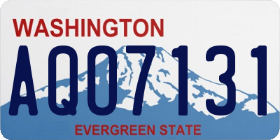 WA license plate AQO7131
