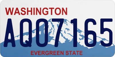 WA license plate AQO7165