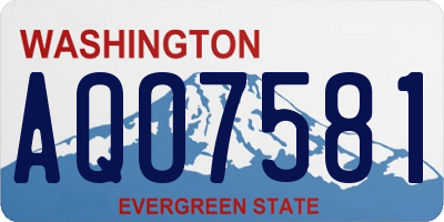 WA license plate AQO7581